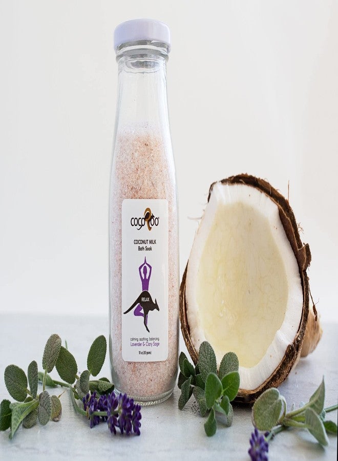 Cocoroo Coconut Milk Bath Soak - Relax - Lavender & Clary Sage - 10 Ounce